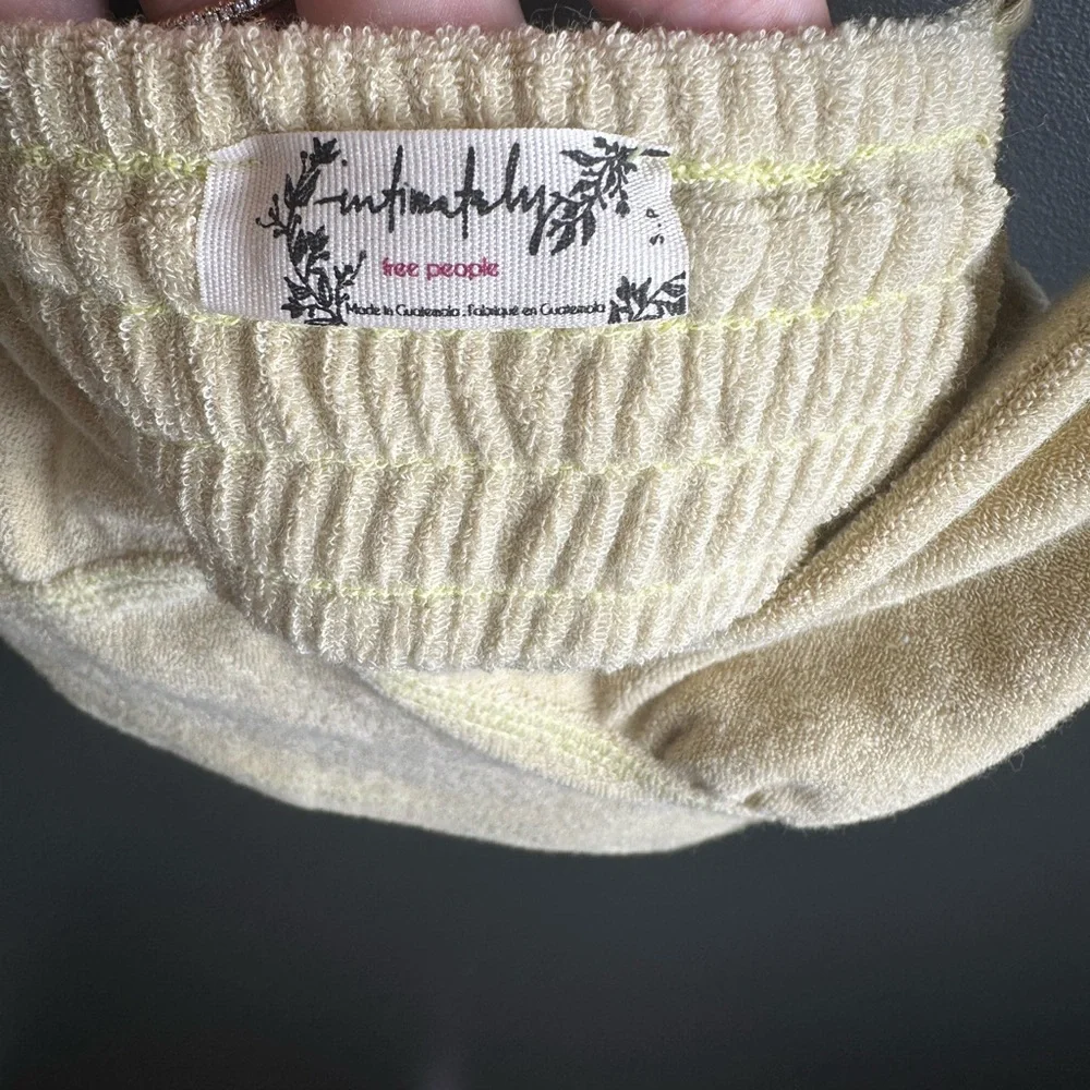 Free People | Terry Cloth Bralette | Green / Yellow color‎ Bra | NWOT - Picture 5 of 5